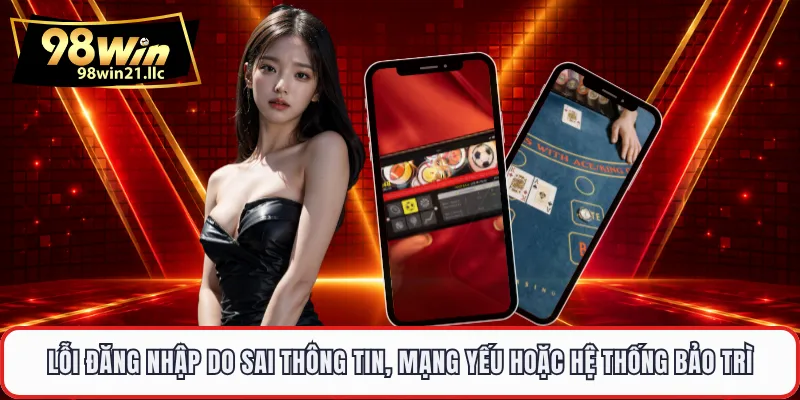 Lỗi đăng nhập do sai thông tin, mạng yếu hoặc hệ thống bảo trì